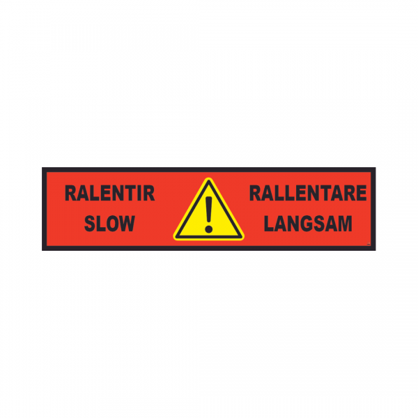 Banderole horizontale 2000X500 "RALENTIR" ! FR-EN-IT-DE  # MONTEE BANH007-M